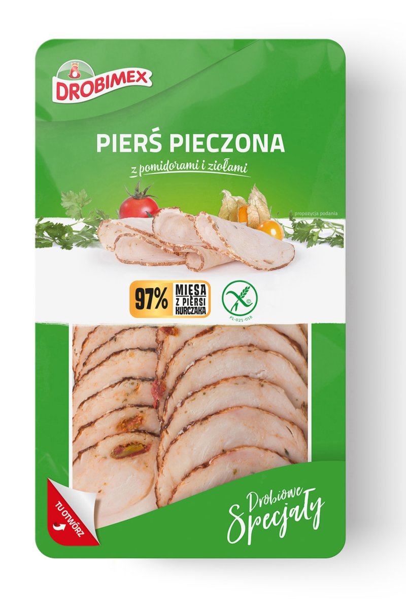 Pierś pieczona z pomidorami i ziołami 100 g