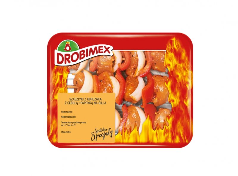 Szaszłyki z kurczaka z cebulą i papryką na grilla